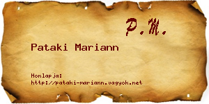 Pataki Mariann névjegykártya
